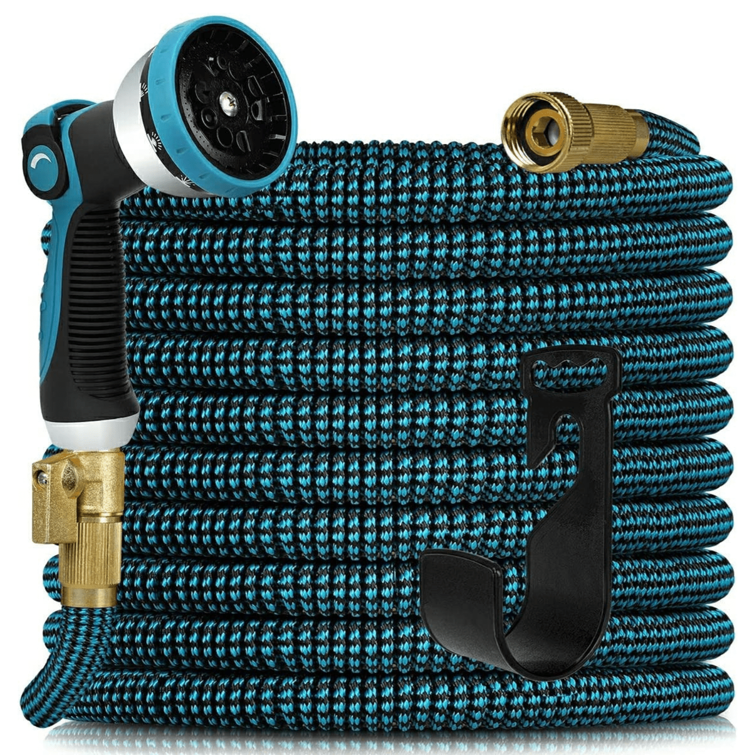 Knoikos Expandable Garden Hose 100ft - Expanding Water Hose with 10 Function Nozzle, Easy Storage Garden Water Hose